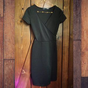 Black Wrap Body-Con Dress XS